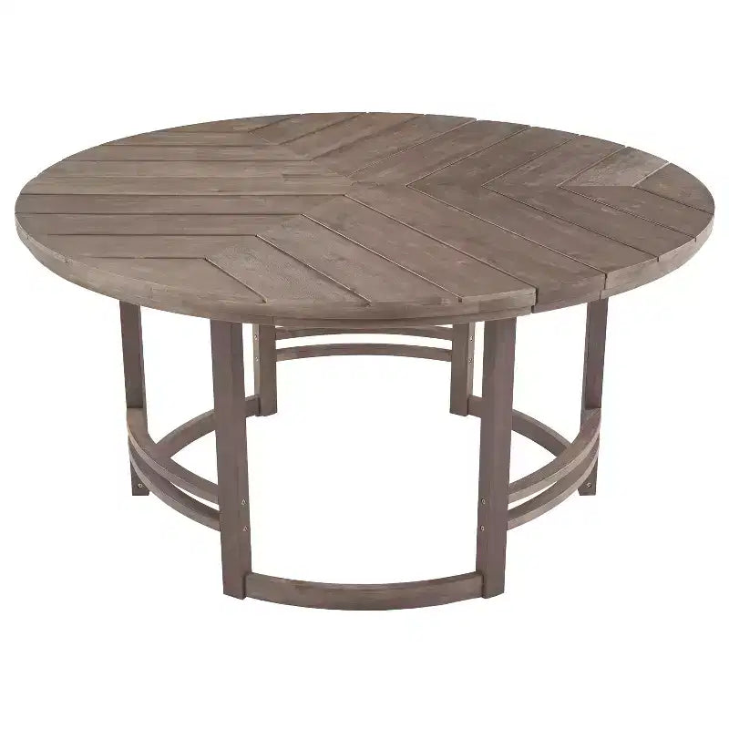 GDFStudio Rhodes 5-Piece Acacia Wood Patio Dining Set with Umbrella Hole