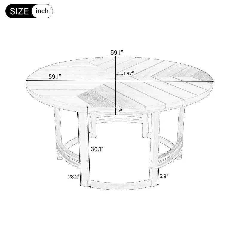 GDFStudio Rhodes 5-Piece Acacia Wood Patio Dining Set with Umbrella Hole