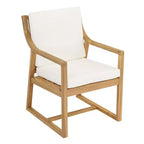 GDFStudio Rhodes 5-Piece Acacia Wood Patio Dining Set with Umbrella Hole