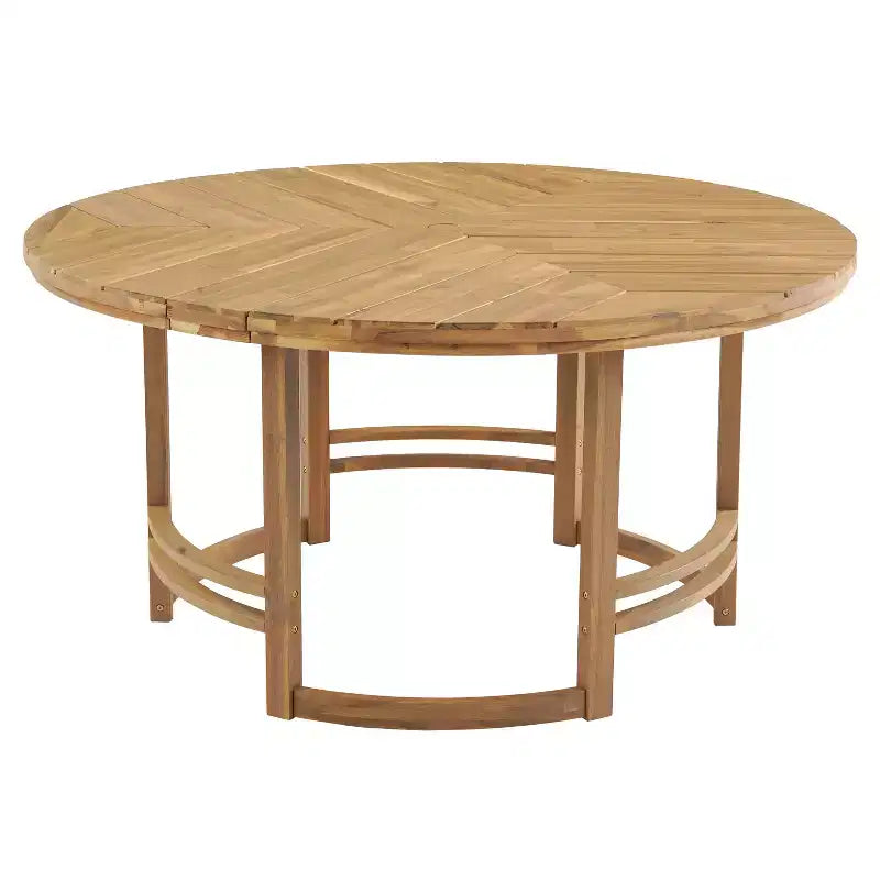 GDFStudio Rhodes 5-Piece Acacia Wood Patio Dining Set with Umbrella Hole