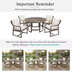 GDFStudio Rhodes 5-Piece Acacia Wood Patio Dining Set with Umbrella Hole