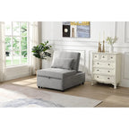 Divano letto con pouf pieghevole - grigio