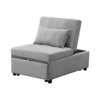 Divano letto con pouf pieghevole - grigio