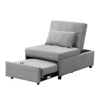 Divano letto con pouf pieghevole - grigio