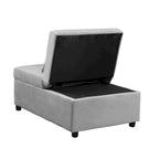 Divano letto con pouf pieghevole - grigio
