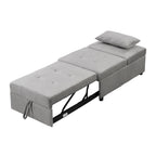 Divano letto con pouf pieghevole - grigio