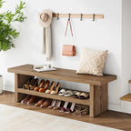 Shoe Bench, Entry Bench For Entryway, Living Room, Oak Brown