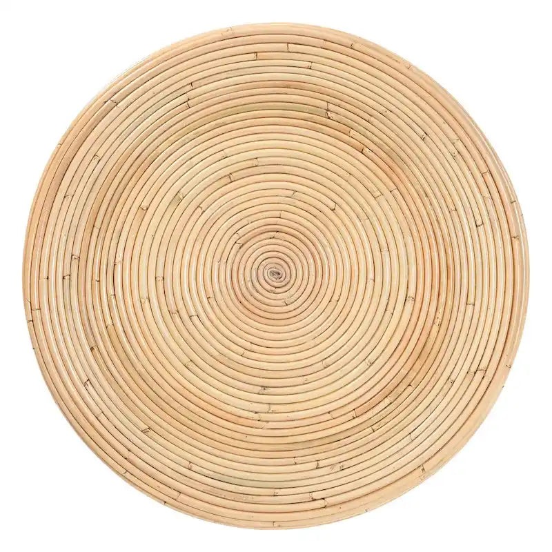 Laminated Natural Rattan Side Table - Hourglass Table with Sculptural Design, Boho Chic Style for Living Room