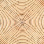 Beistelltisch aus laminiertem Natur-Rattan - Sanduhrtisch mit skulpturalem Design im Boho-Chic-Stil für das Wohnzimmer