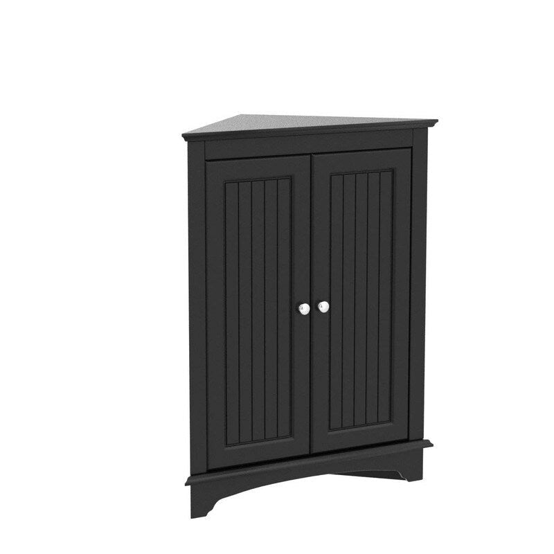 Home Floor Corner Cabinet with Two Doors and Shelves - 12.4D x 23.62W x 31.89H