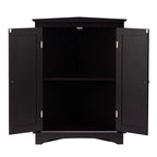 Eckschrank für den Boden mit zwei Türen und Regalböden - 12.4D x 23.62W x 31.89H