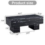 43.3 MDF-Couchtisch mit schwarzer Marmoroptik, Tragfähigkeit 300lbs