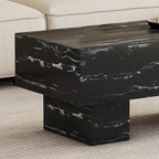 43.3 MDF-Couchtisch mit schwarzer Marmoroptik, Tragfähigkeit 300lbs