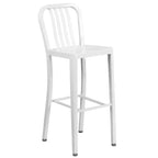 Flash Furniture Commercial Grade 24 Round Metal Indoor-Outdoor Bar Table Set with 2 Vertical Slat Back Stools