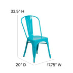 Flash Furniture Commercial Grade 31.5 Square Metal Indoor-Outdoor Table Set with 4 Stack Chairs