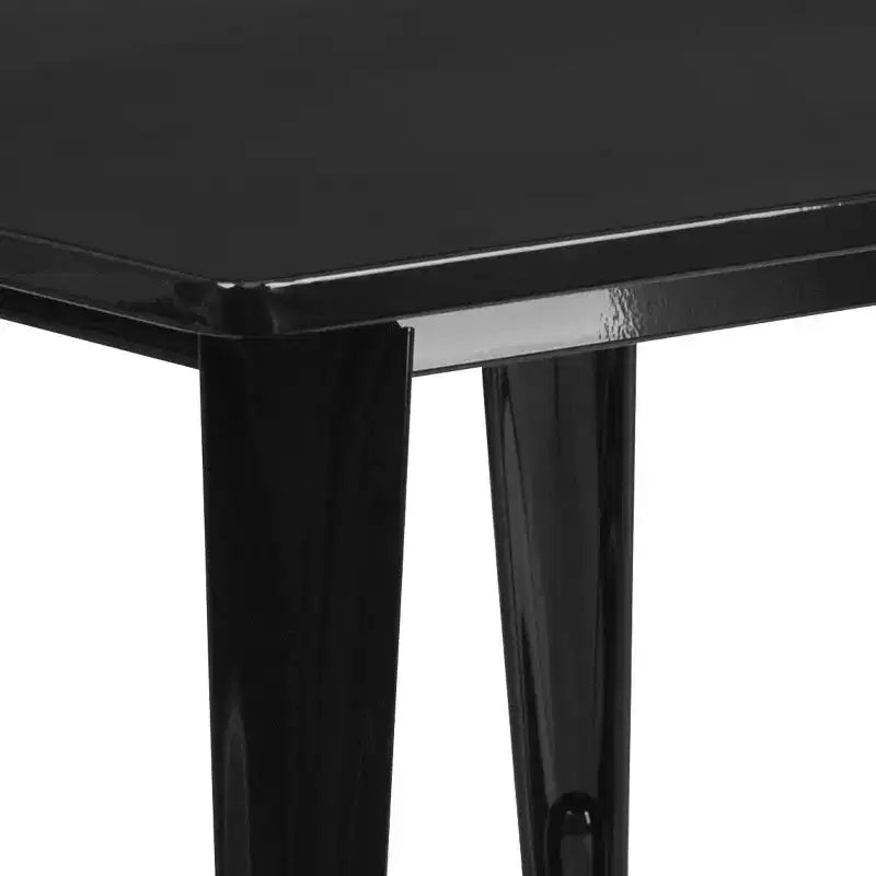 Flash Furniture Commercial Grade 31.5 Square Metal Indoor-Outdoor Table Set with 4 Stack Chairs
