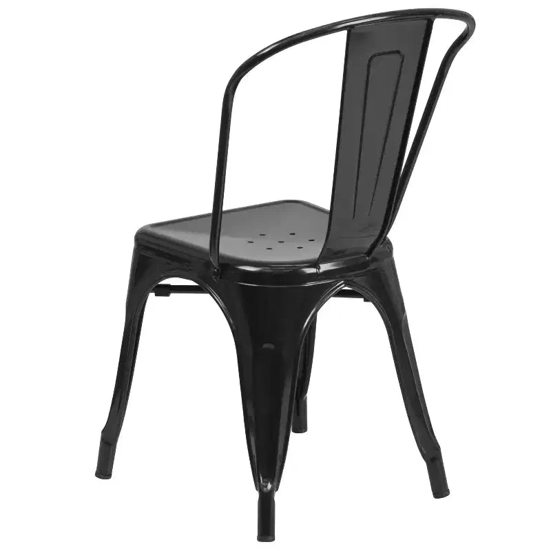 Flash Furniture Commercial Grade 31.5 Square Metal Indoor-Outdoor Table Set with 4 Stack Chairs