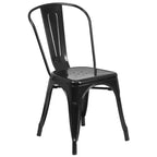 Flash Furniture Commercial Grade 31.5 x 63 Rectangular Metal Indoor-Outdoor Table Set with 6 Stack Chairs