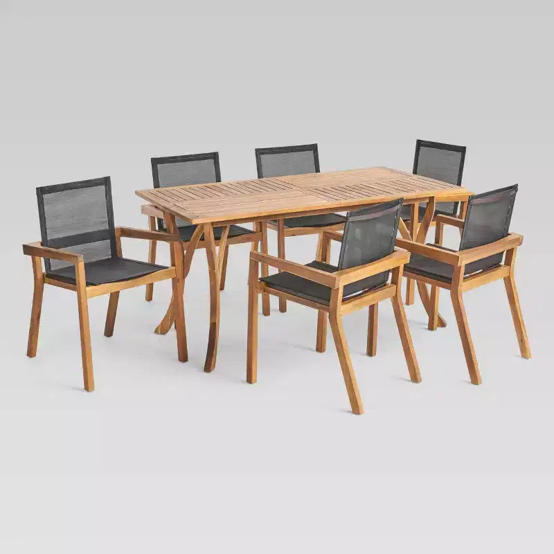 O'Shanter 7pc Acacia Dining Set - Christopher Knight Home