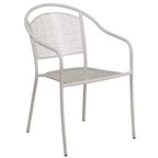 Flash Furniture Oia Commercial Grade 35.5 Square Indoor-Outdoor Steel Patio Table Set with 2 Round Back Chairs