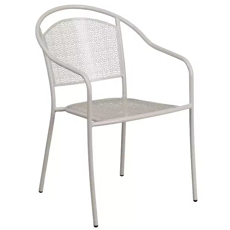 Flash Furniture Oia Commercial Grade 35.5 Square Indoor-Outdoor Steel Patio Table Set with 2 Round Back Chairs