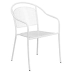 Flash Furniture Oia Commercial Grade 35.5 Square Indoor-Outdoor Steel Patio Table Set with 2 Round Back Chairs