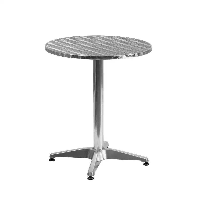 Flash Furniture Lila 23.5'' Round Aluminum Indoor-Outdoor Table Set with 4 Rattan Chairs