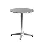 Flash Furniture Lila 23.5'' Round Aluminum Indoor-Outdoor Table Set with 4 Rattan Chairs