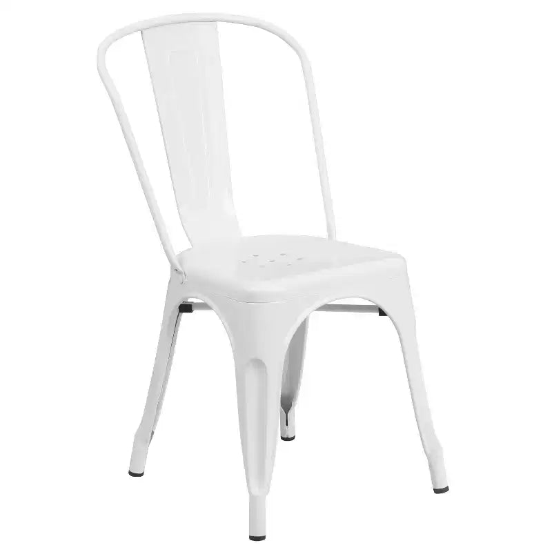 Emma and Oliver Commercial Grade Rectangular Metal Indoor-Outdoor Table Set with 6 Stack Chairs