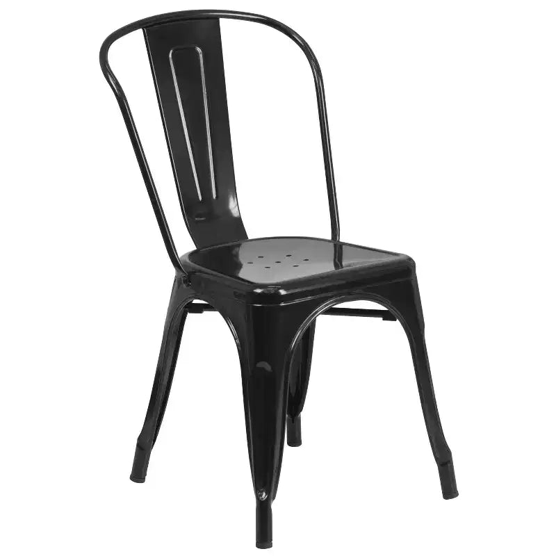 Emma and Oliver Commercial Grade Rectangular Metal Indoor-Outdoor Table Set with 6 Stack Chairs