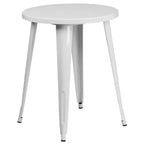 Emma and Oliver Commercial Grade 24 Round Metal Indoor-Outdoor Table Set with 4 Cafe Chairs