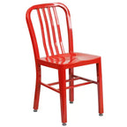 Emma and Oliver Commercial Grade 24 Round Metal Indoor-Outdoor Table Set & 4 Slat Back Chairs