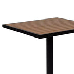 Merrick Lane 5 Piece Patio Table and Chairs Set Faux Teak Wood And Metal Indoor/Outdoor Table and Chairs with All-Weather Purpose