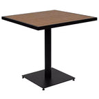 Merrick Lane 5 Piece Patio Table and Chairs Set Faux Teak Wood And Metal Indoor/Outdoor Table and Chairs with All-Weather Purpose