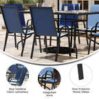 Flash Furniture Brazos 5 Piece Outdoor Patio Dining Set - Tempered Glass Patio Table, 4 Flex Comfort Stack Chairs