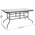 Flash Furniture Brazos 5 Piece Outdoor Patio Dining Set - Tempered Glass Patio Table, 4 Flex Comfort Stack Chairs