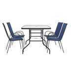 Flash Furniture Brazos 5 Piece Outdoor Patio Dining Set - Tempered Glass Patio Table, 4 Flex Comfort Stack Chairs