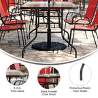 Flash Furniture Brazos 5 Piece Outdoor Patio Dining Set - Tempered Glass Patio Table, 4 Flex Comfort Stack Chairs