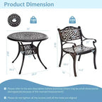 Costway 5 PCS Patio Dining Bistro Sets Cast Aluminum Round Patio Table W/Chairs