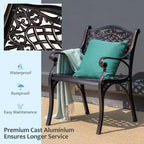 Costway 5 PCS Patio Dining Bistro Sets Cast Aluminum Round Patio Table W/Chairs