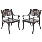 Costway 5 PCS Patio Dining Bistro Sets Cast Aluminum Round Patio Table W/Chairs
