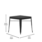Emma and Oliver Modern 5 Piece Weather and Rust Resistant Black Steel and Polyresin Patio Set with Table & 4 Chairs Indoor and Outdoor Use