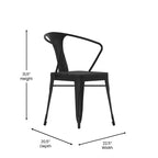 Emma and Oliver Modern 5 Piece Weather and Rust Resistant Black Steel and Polyresin Patio Set with Table & 4 Chairs Indoor and Outdoor Use