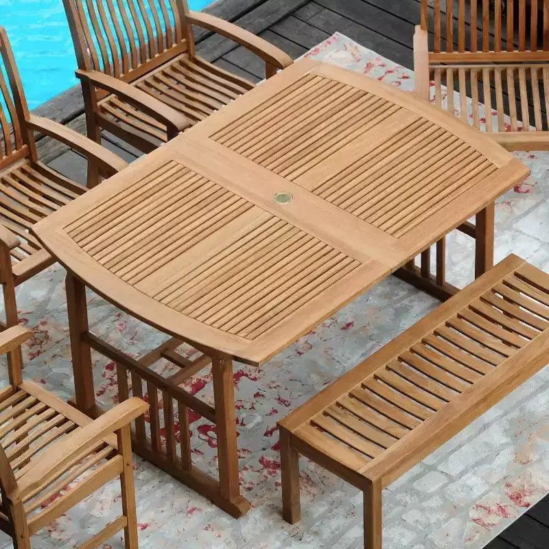 Sonoma Lane Amherst 6pc Teak Outdoor Dining Set with Cushions