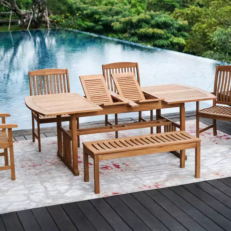 Sonoma Lane Amherst 6pc Teak Outdoor Dining Set with Cushions
