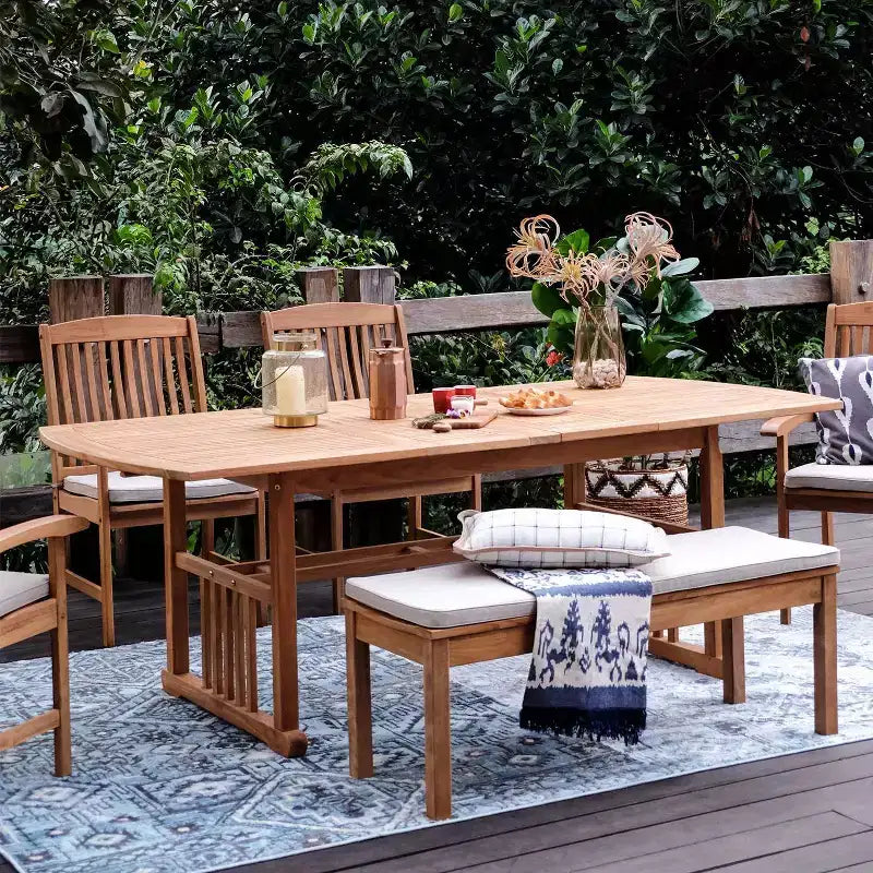 Sonoma Lane Amherst 6pc Teak Outdoor Dining Set with Cushions