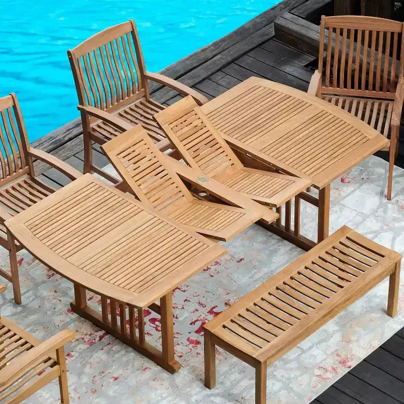 Sonoma Lane Amherst 6pc Teak Outdoor Dining Set with Cushions