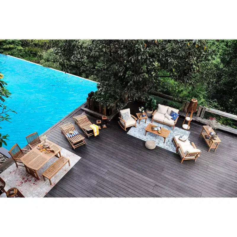 Sonoma Lane Amherst 6pc Teak Outdoor Dining Set with Cushions