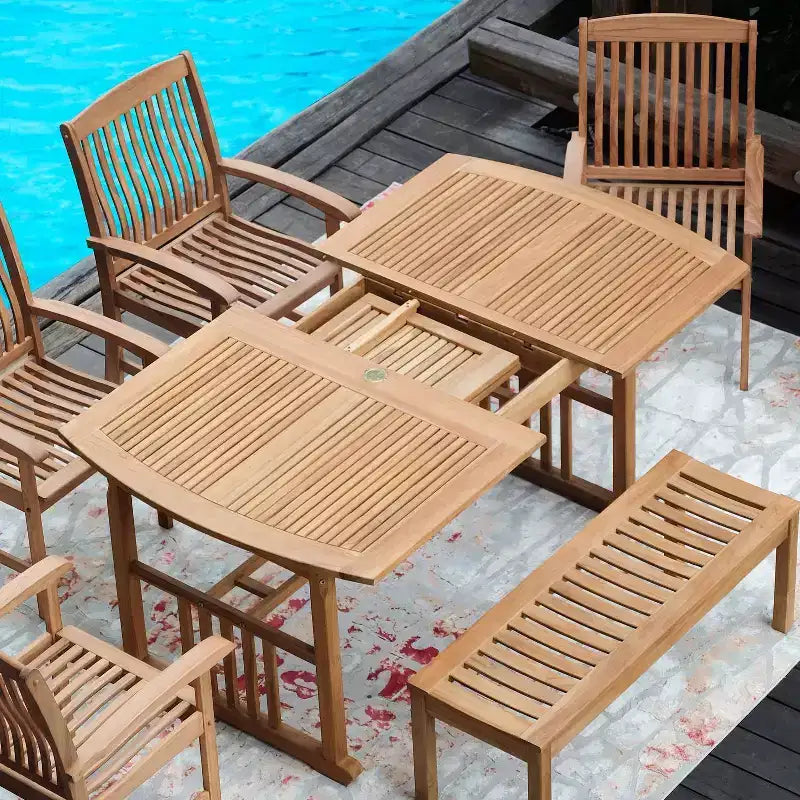 Sonoma Lane Amherst 6pc Teak Outdoor Dining Set with Cushions