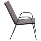 Emma and Oliver Five Piece Patio Table Set with Round Metal Table with Tempered Glass Top and 4 Flex Comfort Stacking Chairs
